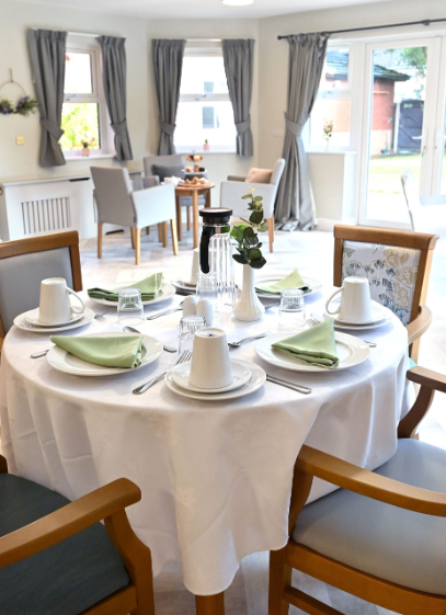 set table in a dining area